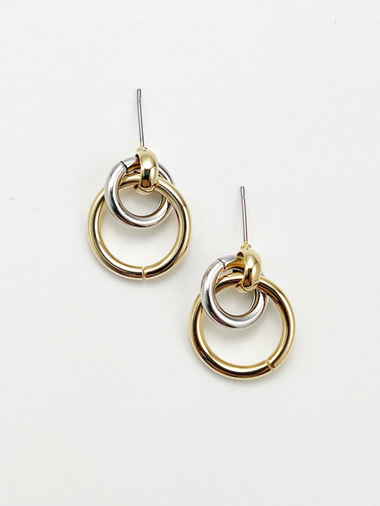 Gemini Hoop Dangle Earrings