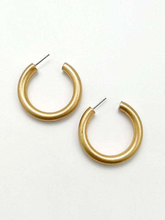 Frosty Gold Open Hoop Earrings (7 / PACK)