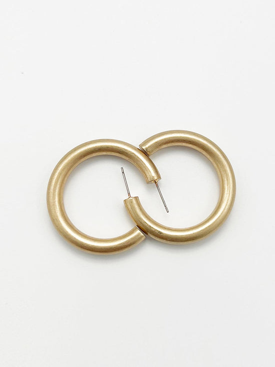 Frosty Gold Open Hoop Earrings (7 / PACK)