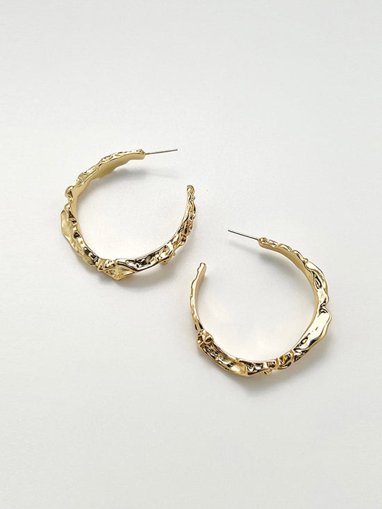 Thawy Gold Alloy Hoop Earrings