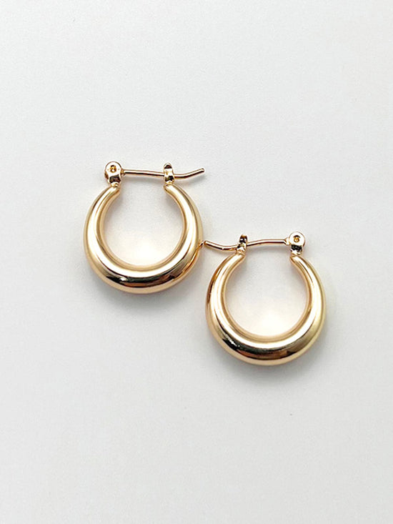 Fukubuku Gold Copper Hoop Earrings