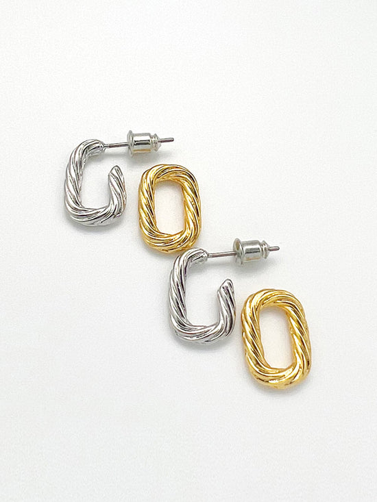 Juxtaposition Gold Over Silver Drop Earrings