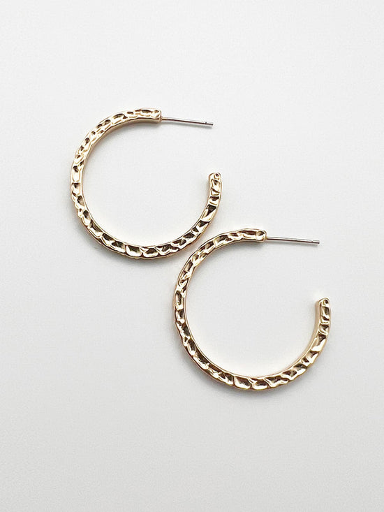 Meteoritic C Hoop Earrings