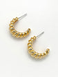 Twisted Gold Half Hoop Earrings