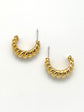 Twisted Gold Half Hoop Earrings