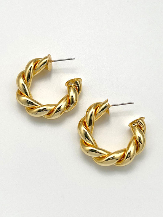 Twisted Sparkly Hoop Earrings (7 / PACK)