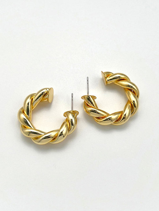 Twisted Sparkly Hoop Earrings
