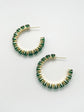 Citrus Emerald Stone Hoop Earrings