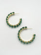 Citrus Emerald Stone Hoop Earrings  (7 / PACK)
