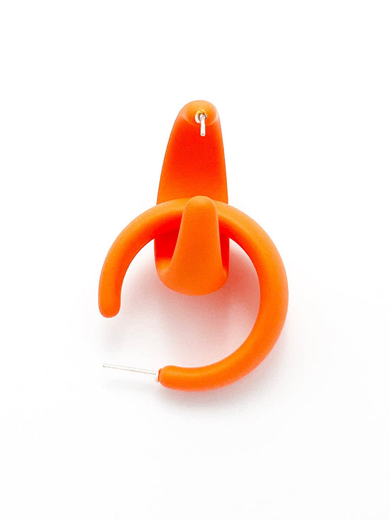 Crescent Orange Resin Hoop Earrings (7 / PACK)