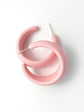 Crescent Light Pink Resin Hoop Earrings