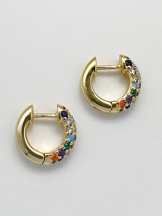 Perseus Multi-Color Silver Hoop Earrings (7 / PACK)