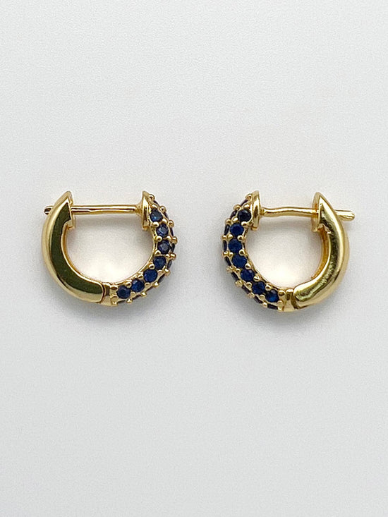 Perseus Sapphire Silver Hoop Earrings