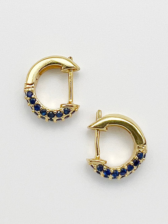 Perseus Sapphire Silver Hoop Earrings