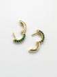 Perseus Emerald Silver Hoop Earrings (7 / PACK)