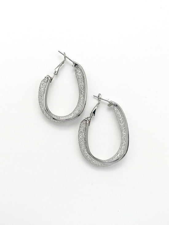 Galactic Silver Copper Hoop Earrings