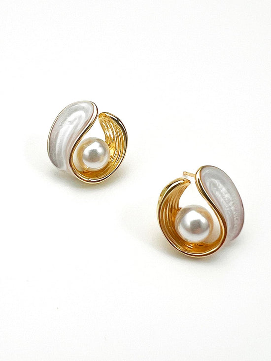 Abyssal White Stud Earrings