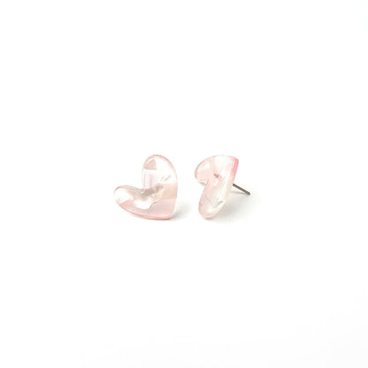 Love Heart Colorful Stud Earrings (7 / PACK)