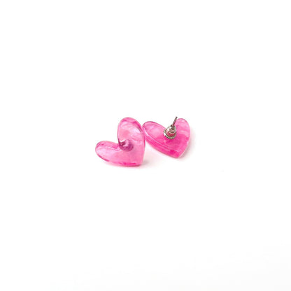 Love Heart Colorful Stud Earrings (7 / PACK)