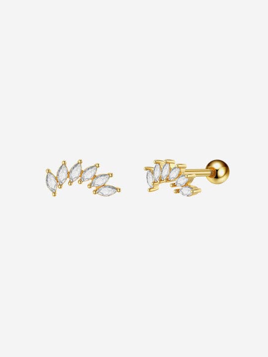 Feuilles Delicate Gold Stud Earrings (7 / PACK)